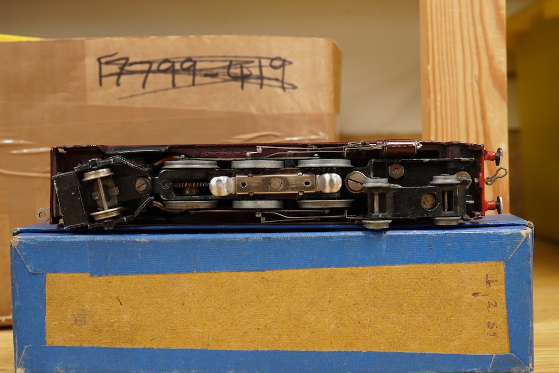 A collection of Hornby Dublo railway for 3-rail running, including two locomotives; an LMS Duchess of Athol 4-6-2, locomotive box, tender unboxed, and a boxed BR Standard Class 4 2-6-4T, 80054, together with five boxed b